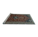Sideview of Machine Washable Persian Light Blue Traditional Rug, wshtr851lblu