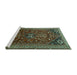 Sideview of Machine Washable Persian Turquoise Traditional Area Rugs, wshtr851turq