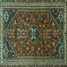 Square Persian Turquoise Traditional Rug, tr851turq