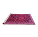 Sideview of Machine Washable Persian Pink Traditional Rug, wshtr851pnk