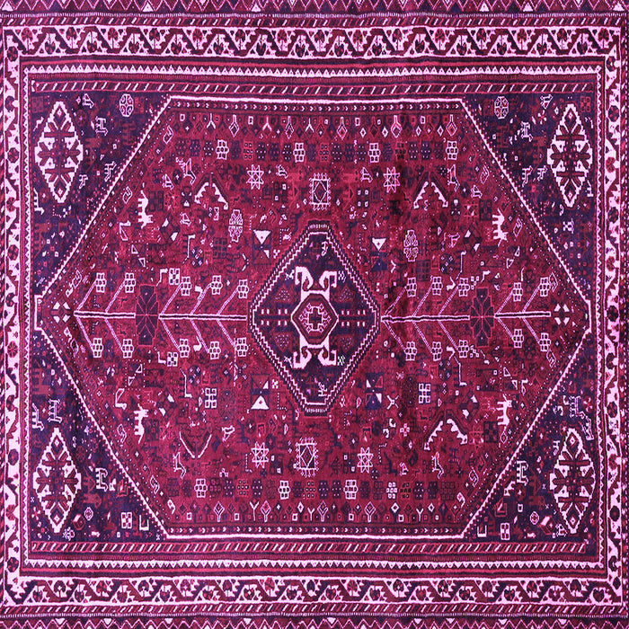 Square Machine Washable Persian Purple Traditional Area Rugs, wshtr851pur