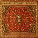 Square Persian Yellow Traditional Rug, tr851yw