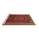 Sideview of Machine Washable Persian Brown Traditional Rug, wshtr851brn