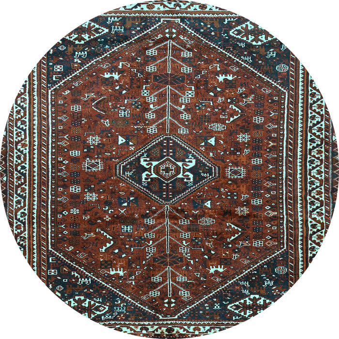 Round Persian Light Blue Traditional Rug, tr851lblu