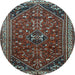 Round Persian Light Blue Traditional Rug, tr851lblu