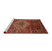 Sideview of Machine Washable Traditional Tomato Red Rug, wshtr852