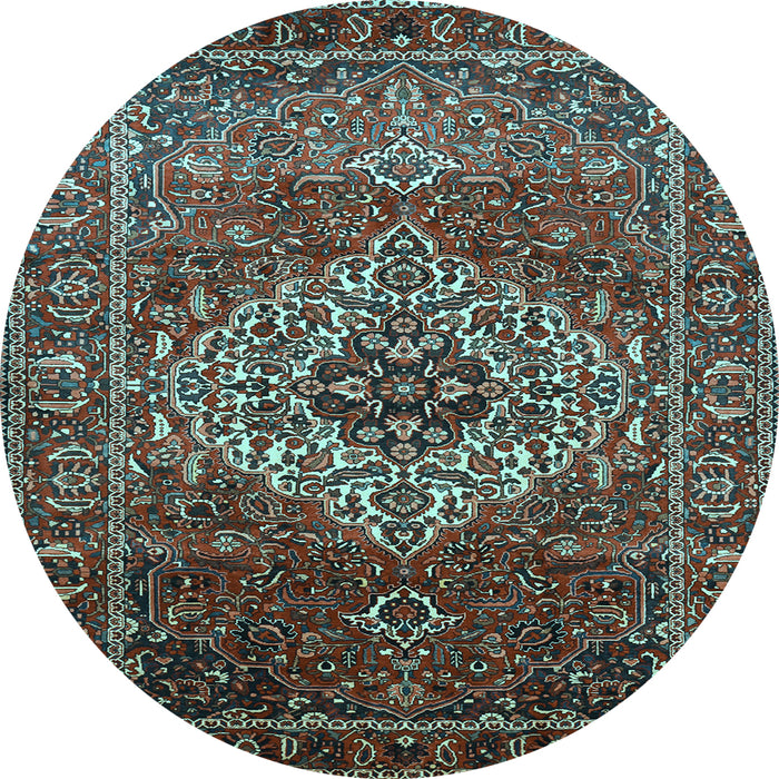 Round Persian Light Blue Traditional Rug, tr852lblu