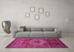 Machine Washable Persian Pink Traditional Rug in a Living Room, wshtr852pnk