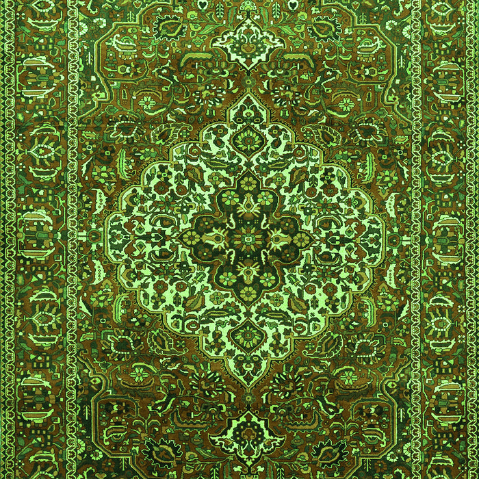 Serging Thickness of Machine Washable Persian Green Traditional Area Rugs, wshtr852grn