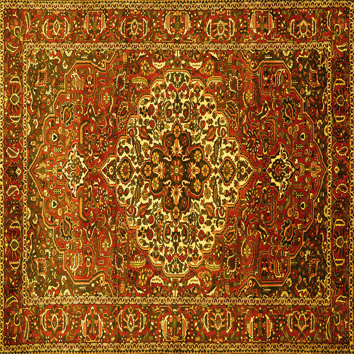 Square Persian Yellow Traditional Rug, tr852yw