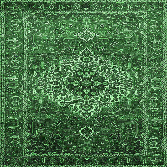 Square Persian Emerald Green Traditional Rug, tr852emgrn