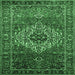 Square Persian Emerald Green Traditional Rug, tr852emgrn