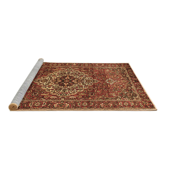 Sideview of Machine Washable Persian Brown Traditional Rug, wshtr852brn