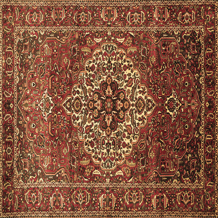 Square Persian Brown Traditional Rug, tr852brn