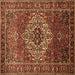 Square Persian Brown Traditional Rug, tr852brn