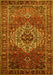 Machine Washable Persian Yellow Traditional Rug, wshtr852yw