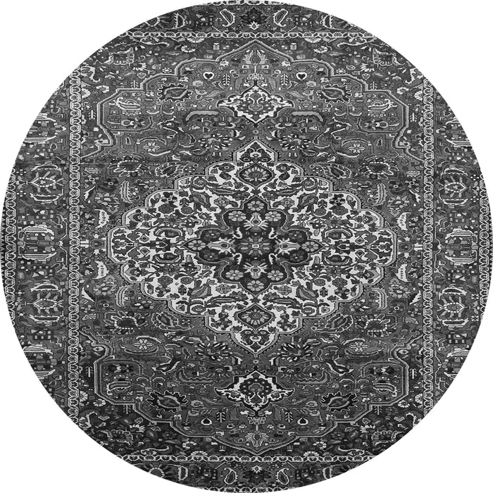 Machine Washable Persian Gray Traditional Rug, wshtr852gry