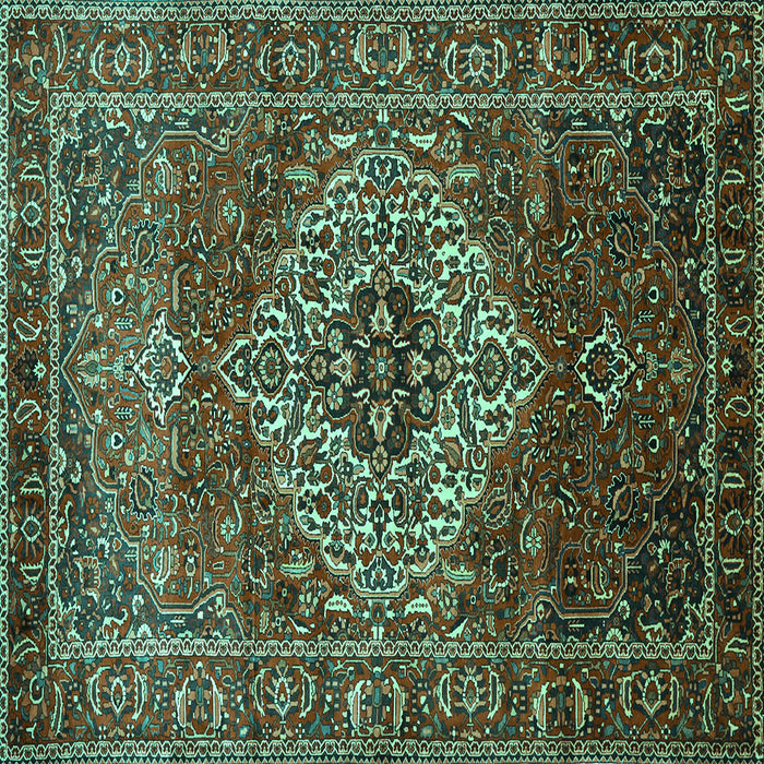 Square Persian Turquoise Traditional Rug, tr852turq