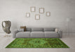 Machine Washable Persian Green Traditional Area Rugs in a Living Room,, wshtr852grn