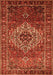 Serging Thickness of Machine Washable Persian Orange Traditional Area Rugs, wshtr852org