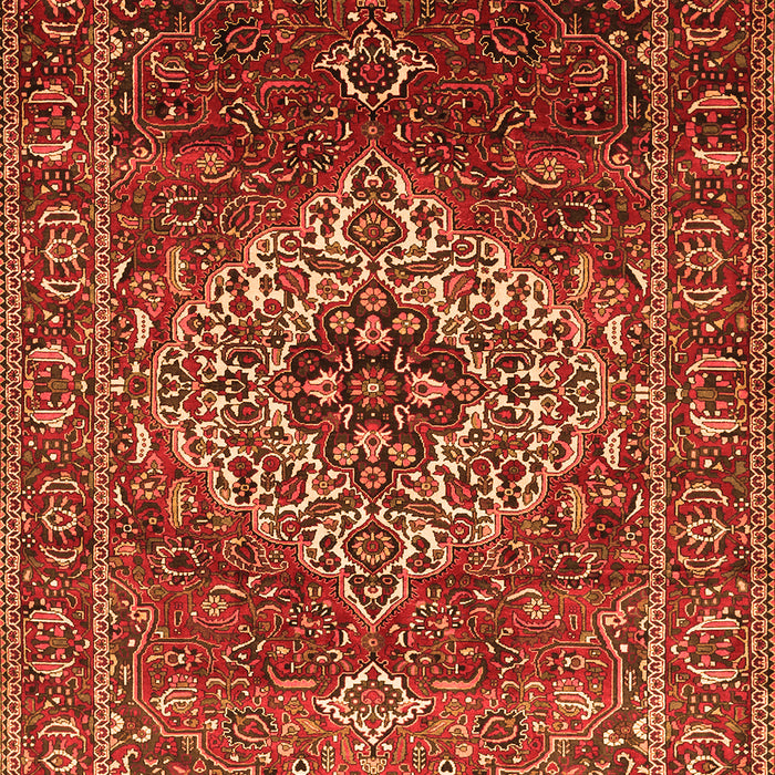 Serging Thickness of Machine Washable Persian Orange Traditional Area Rugs, wshtr852org