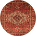 Machine Washable Persian Orange Traditional Area Rugs, wshtr852org