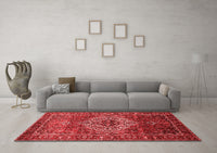 Machine Washable Persian Red Traditional Rug, wshtr852red