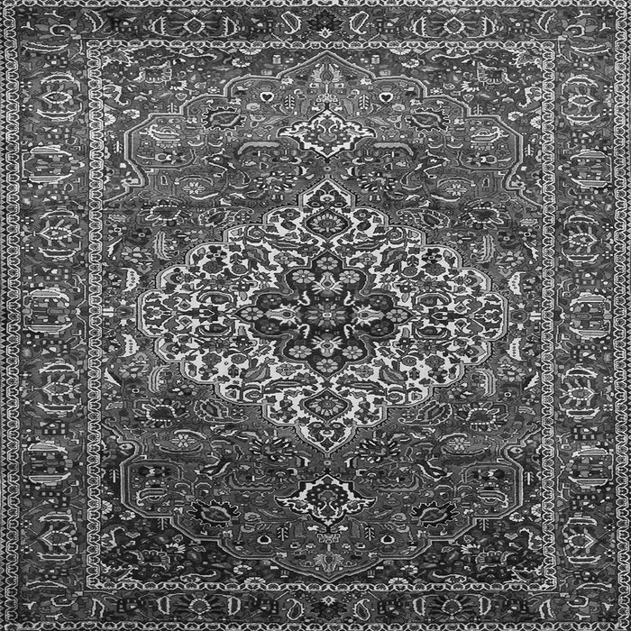 Round Machine Washable Persian Gray Traditional Rug, wshtr852gry