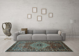 Machine Washable Persian Light Blue Traditional Rug in a Living Room, wshtr852lblu