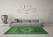 Machine Washable Persian Emerald Green Traditional Area Rugs in a Living Room,, wshtr852emgrn