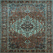 Square Machine Washable Persian Light Blue Traditional Rug, wshtr852lblu