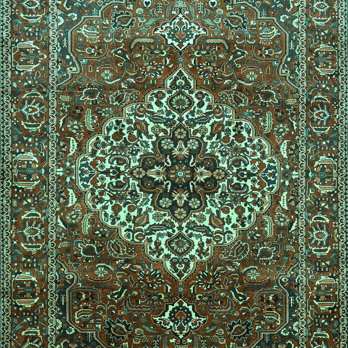 Machine Washable Persian Turquoise Traditional Area Rugs, wshtr852turq