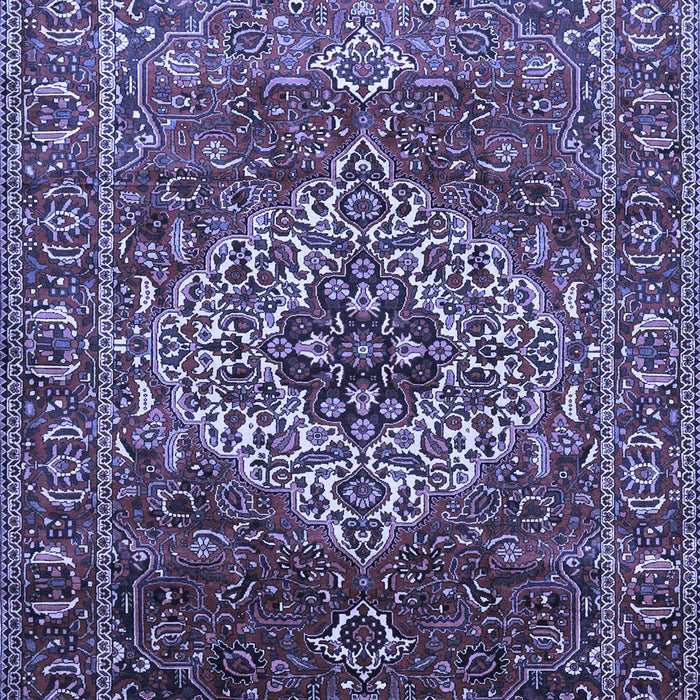 Machine Washable Persian Blue Traditional Rug, wshtr852blu