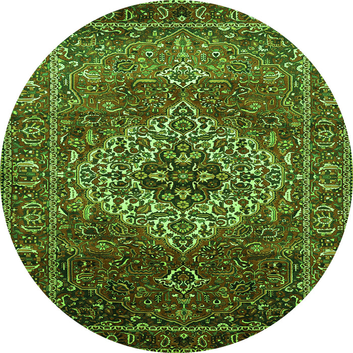 Machine Washable Persian Green Traditional Area Rugs, wshtr852grn