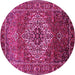 Round Persian Pink Traditional Rug, tr852pnk