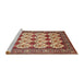 Sideview of Machine Washable Traditional Brown Red Rug, wshtr853