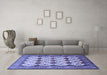 Machine Washable Persian Blue Traditional Rug in a Living Room, wshtr853blu