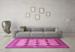 Machine Washable Persian Pink Traditional Rug in a Living Room, wshtr853pnk