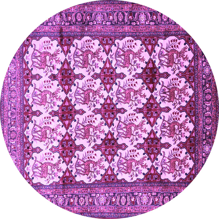 Round Machine Washable Persian Purple Traditional Area Rugs, wshtr853pur