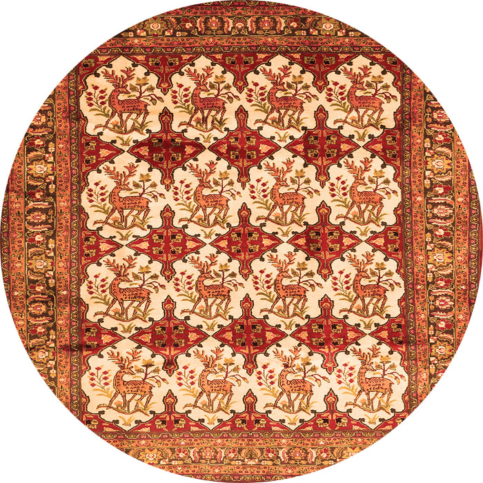 Machine Washable Persian Orange Traditional Area Rugs, wshtr853org