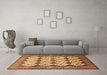 Machine Washable Persian Brown Traditional Rug in a Living Room,, wshtr853brn