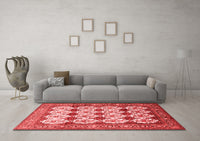 Machine Washable Persian Red Traditional Rug, wshtr853red