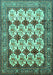 Machine Washable Persian Turquoise Traditional Area Rugs, wshtr853turq