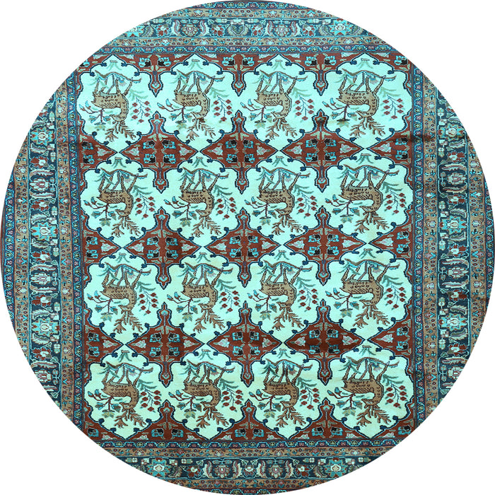 Round Persian Light Blue Traditional Rug, tr853lblu