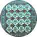 Round Persian Light Blue Traditional Rug, tr853lblu