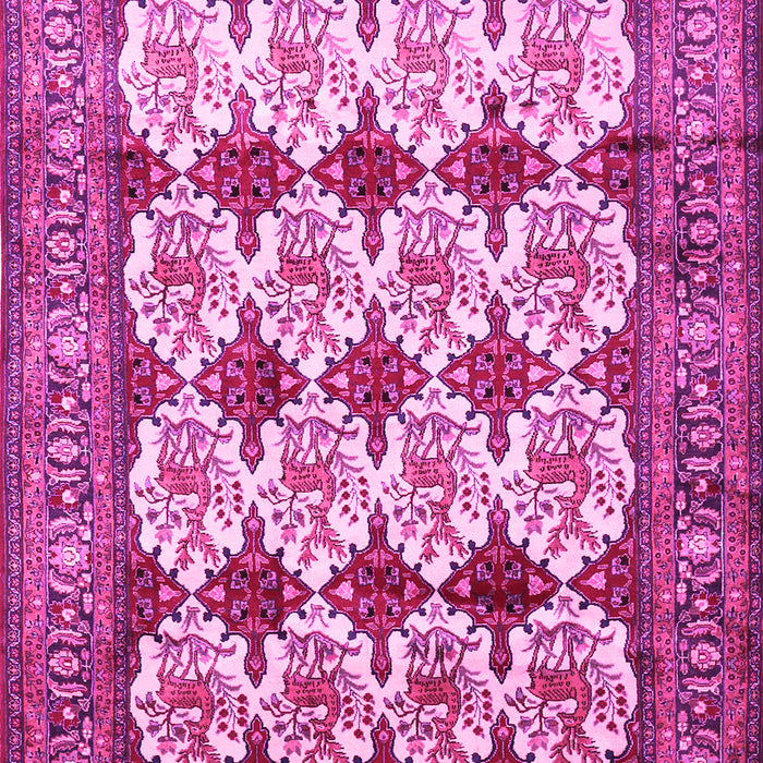 Machine Washable Persian Pink Traditional Rug, wshtr853pnk