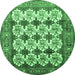 Round Persian Emerald Green Traditional Rug, tr853emgrn
