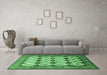 Machine Washable Persian Emerald Green Traditional Area Rugs in a Living Room,, wshtr853emgrn