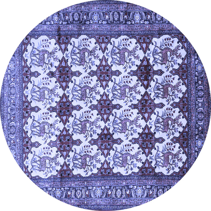 Round Persian Blue Traditional Rug, tr853blu