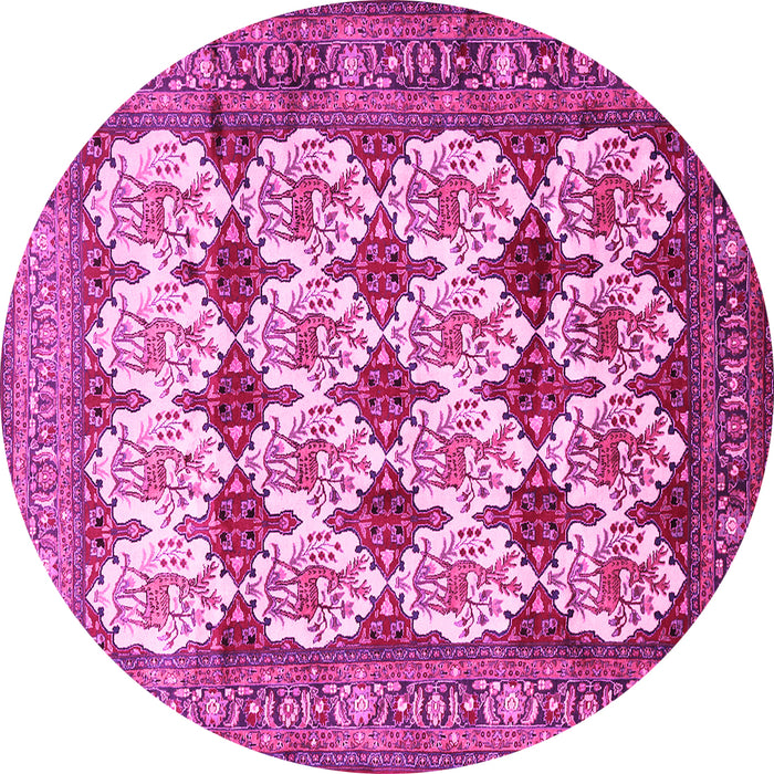 Round Persian Pink Traditional Rug, tr853pnk